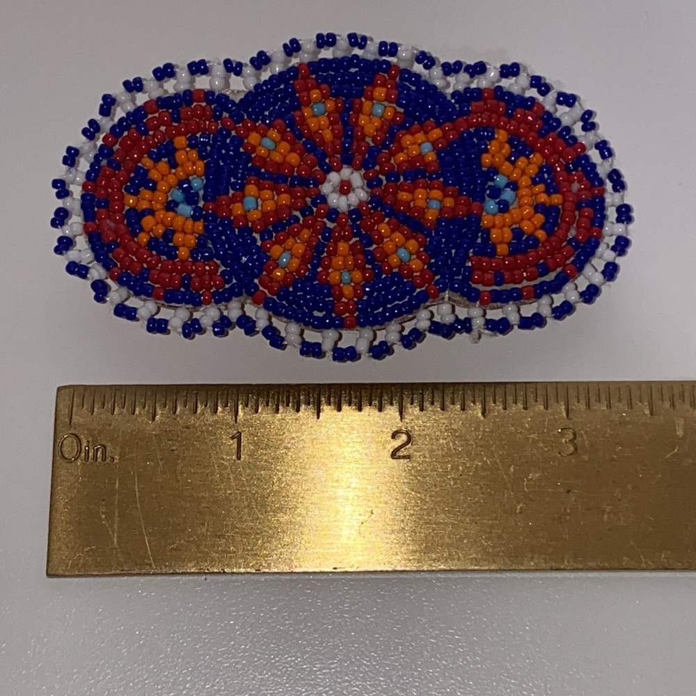 Vintage Star Beaded Seed Barrette Handmade Hair Clip - Picture 5 of 6